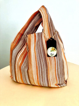 Shopping-Bag orange/braun